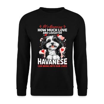 Mignon propriétaire de chien havanais - Sweat-shirt Unisexe - noir - Devant - Alina (178cm) & Michal (187cm)