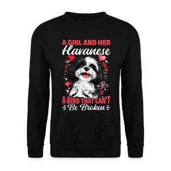 Mignon propriétaire de chien havanais - Sweat-shirt Unisexe - noir - Devant - Alina (178cm) & Michal (187cm)