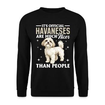 Cute Havanese Dog Owner - Unisex Sweatshirt - black - Front - Alina (178cm) & Michal (187cm)