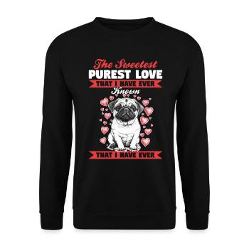 Mignon propriétaire de chien carlin - Sweat-shirt Unisexe - noir - Devant - Alina (178cm) & Michal (187cm)