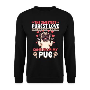 Mignon propriétaire de chien carlin - Sweat-shirt Unisexe - noir - Devant - Alina (178cm) & Michal (187cm)