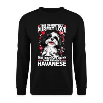 Mignon propriétaire de chien havanais - Sweat-shirt Unisexe - noir - Devant - Alina (178cm) & Michal (187cm)