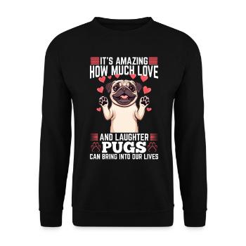 Mignon propriétaire de chien carlin - Sweat-shirt Unisexe - noir - Devant - Alina (178cm) & Michal (187cm)