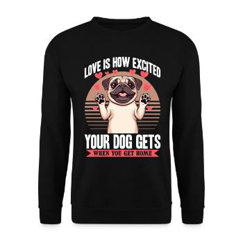 Mignon propriétaire de chien carlin - Sweat-shirt Unisexe - noir - Devant - Alina (178cm) & Michal (187cm)