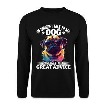 Mignon propriétaire de chien carlin - Sweat-shirt Unisexe - noir - Devant - Alina (178cm) & Michal (187cm)
