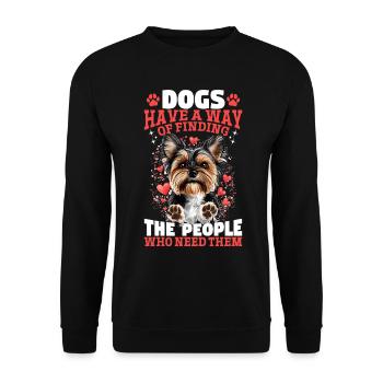Yorkshire Terrier Propriétaire d’un chien Yorkie - Sweat-shirt Unisexe - noir - Devant - Alina (178cm) & Michal (187cm)