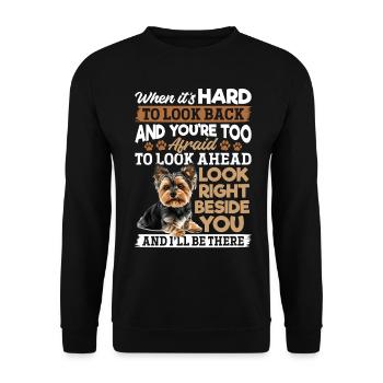 Yorkshire Terrier Propriétaire d’un chien Yorkie - Sweat-shirt Unisexe - noir - Devant - Alina (178cm) & Michal (187cm)