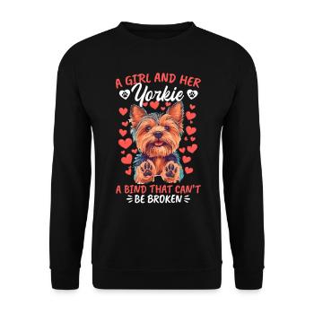 Yorkshire Terrier Propriétaire d’un chien Yorkie - Sweat-shirt Unisexe - noir - Devant - Alina (178cm) & Michal (187cm)