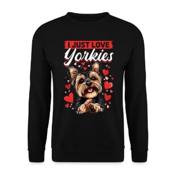 Yorkshire Terrier Propriétaire d’un chien Yorkie - Sweat-shirt Unisexe - noir - Devant - Alina (178cm) & Michal (187cm)