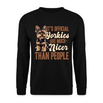 Yorkshire Terrier Propriétaire d’un chien Yorkie - Sweat-shirt Unisexe - noir - Devant - Alina (178cm) & Michal (187cm)