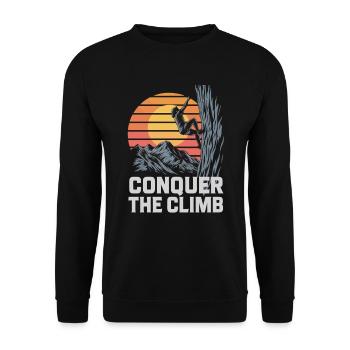 Conquer The Climb - Unisex Pullover - Schwarz - Vorne - Alina (178cm) & Michal (187cm)