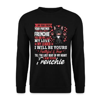 Bouledogue français Frenchie Propriétaire de chien - Sweat-shirt Unisexe - noir - Devant - Alina (178cm) & Michal (187cm)