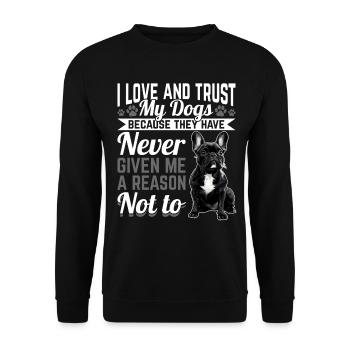 Bouledogue français Frenchie Propriétaire de chien - Sweat-shirt Unisexe - noir - Devant - Alina (178cm) & Michal (187cm)