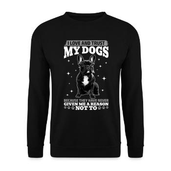 Bouledogue français Frenchie Propriétaire de chien - Sweat-shirt Unisexe - noir - Devant - Alina (178cm) & Michal (187cm)