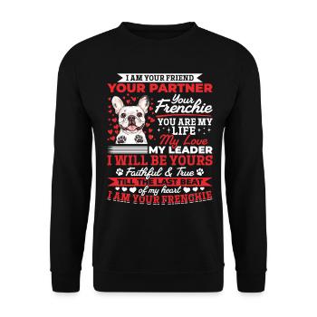 Bouledogue français Frenchie Propriétaire de chien - Sweat-shirt Unisexe - noir - Devant - Alina (178cm) & Michal (187cm)