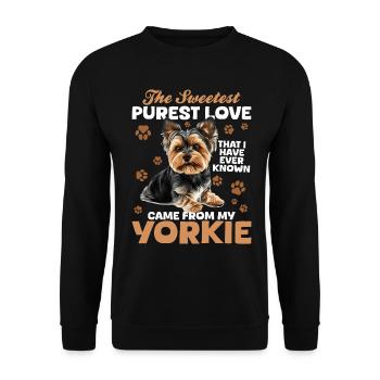 Yorkshire Terrier Propriétaire d’un chien Yorkie - Sweat-shirt Unisexe - noir - Devant - Alina (178cm) & Michal (187cm)