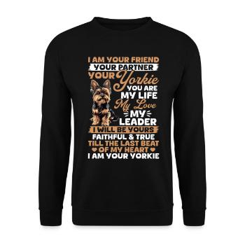Yorkshire Terrier Propriétaire d’un chien Yorkie - Sweat-shirt Unisexe - noir - Devant - Alina (178cm) & Michal (187cm)