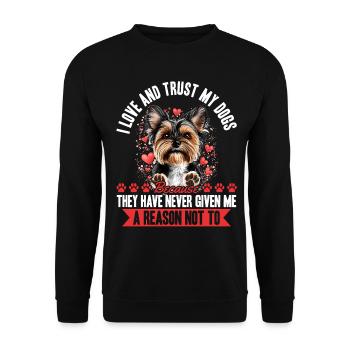 Yorkshire Terrier Propriétaire d’un chien Yorkie - Sweat-shirt Unisexe - noir - Devant - Alina (178cm) & Michal (187cm)