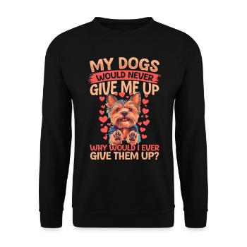 Yorkshire Terrier Propriétaire d’un chien Yorkie - Sweat-shirt Unisexe - noir - Devant - Alina (178cm) & Michal (187cm)