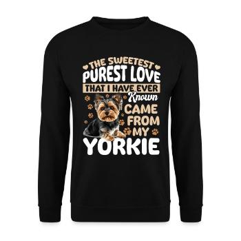 Yorkshire Terrier Propriétaire d’un chien Yorkie - Sweat-shirt Unisexe - noir - Devant - Alina (178cm) & Michal (187cm)
