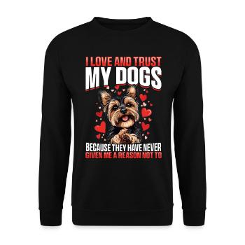 Yorkshire Terrier Propriétaire d’un chien Yorkie - Sweat-shirt Unisexe - noir - Devant - Alina (178cm) & Michal (187cm)