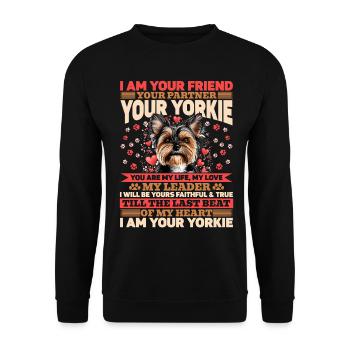Yorkshire Terrier Propriétaire d’un chien Yorkie - Sweat-shirt Unisexe - noir - Devant - Alina (178cm) & Michal (187cm)