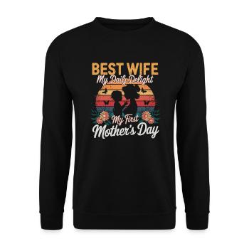 Célébrez la fête des mères pour votre femme - Sweat-shirt Unisexe - noir - Devant - Alina (178cm) & Michal (187cm)