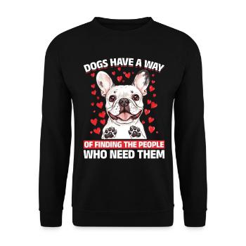 Bouledogue français Frenchie Propriétaire de chien - Sweat-shirt Unisexe - noir - Devant - Alina (178cm) & Michal (187cm)