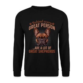 Bouledogue français Frenchie Propriétaire de chien - Sweat-shirt Unisexe - noir - Devant - Alina (178cm) & Michal (187cm)