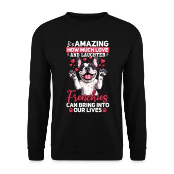 Bouledogue français Frenchie Propriétaire de chien - Sweat-shirt Unisexe - noir - Devant - Alina (178cm) & Michal (187cm)