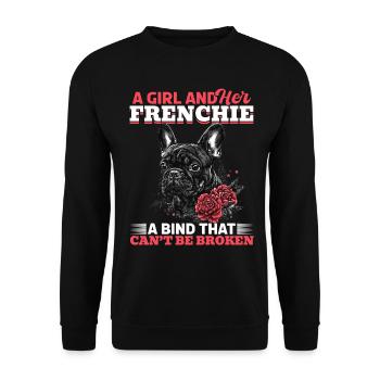Bouledogue français Frenchie Propriétaire de chien - Sweat-shirt Unisexe - noir - Devant - Alina (178cm) & Michal (187cm)