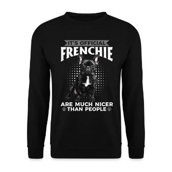 Bouledogue français Frenchie Propriétaire de chien - Sweat-shirt Unisexe - noir - Devant - Alina (178cm) & Michal (187cm)