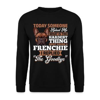 Bouledogue français Frenchie Propriétaire de chien - Sweat-shirt Unisexe - noir - Devant - Alina (178cm) & Michal (187cm)