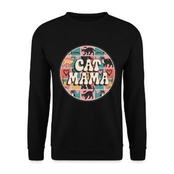 Cat Mama Leidenschaft Für Katzen Und Ihre Eigenen - Unisex Pullover - Schwarz - Vorne - Alina (178cm) & Michal (187cm)