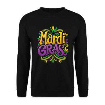 Mardi Gras - Karneval - Kostüm - Geschenk - Unisex Pullover - Schwarz - Vorne - Alina (178cm) & Michal (187cm)