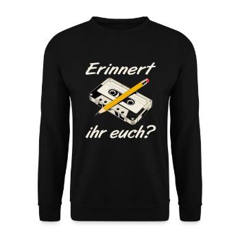 Childhood Cassette Rewind Nostalgia - Unisex Sweatshirt - black - Front - Alina (178cm) & Michal (187cm)