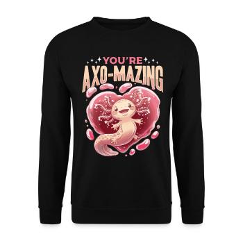 Cute Axolotl Valentine's Day - Unisex Sweatshirt - black - Front - Alina (178cm) & Michal (187cm)