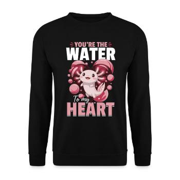 Cute Axolotl Valentins Day - Unisex Pullover - Schwarz - Vorne - Alina (178cm) & Michal (187cm)