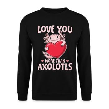 Cute Axolotl Valentine's Day - Unisex Sweatshirt - black - Front - Alina (178cm) & Michal (187cm)