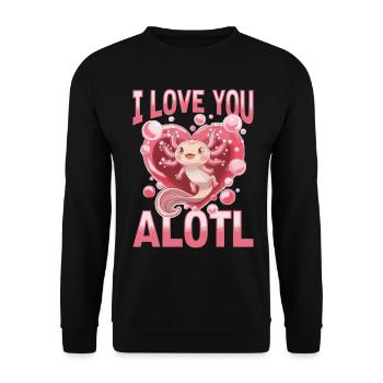 Cute Axolotl Valentine's Day - Unisex Sweatshirt - black - Front - Alina (178cm) & Michal (187cm)