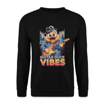 Guitar Duck vibes for every musician who - Unisex Sweatshirt - black - Front - Alina (178cm) & Michal (187cm)