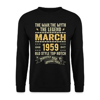 März 1959 Jubiläum 1959 - Legenden März 1959 - Unisex Pullover - Schwarz - Vorne - Alina (178cm) & Michal (187cm)