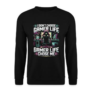 Gamer Life Gaming Leidenschaft Erleben - Unisex Pullover - Schwarz - Vorne - Alina (178cm) & Michal (187cm)