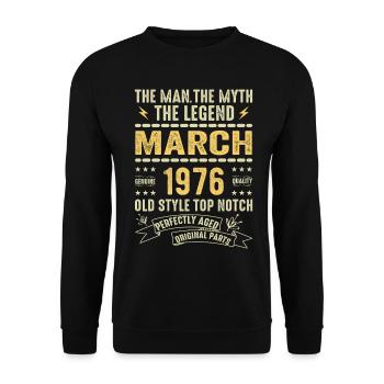 March 1976 Jubilee 1976 - Legends March 1976 - Unisex Sweatshirt - black - Front - Alina (178cm) & Michal (187cm)