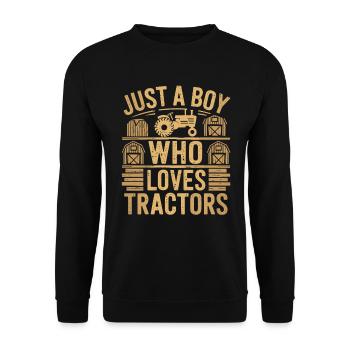 Juste un garçon qui aime les tracteurs et qui est - Sweat-shirt Unisexe - noir - Devant - Alina (178cm) & Michal (187cm)