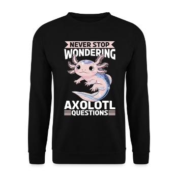 Axolotl N’arrêtez jamais de vous poser des questions sur Axolotl - Sweat-shirt Unisexe - noir - Devant - Alina (178cm) & Michal (187cm)
