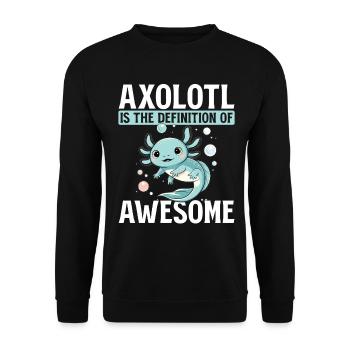 Axolotl mignon Axolotl est la définition de Awesome - Sweat-shirt Unisexe - noir - Devant - Alina (178cm) & Michal (187cm)
