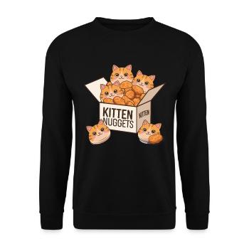 Kitten Nuggets Cat Pun Funny Cats - Unisex Sweatshirt - black - Front - Alina (178cm) & Michal (187cm)