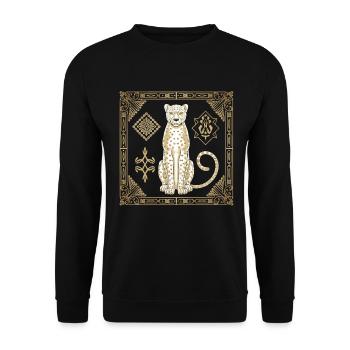 Cheetah Art: Elegance and Style in Golden - Unisex Sweatshirt - black - Front - Alina (178cm) & Michal (187cm)