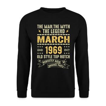 März 1969 Jubiläum 1969 - Legenden März 1969 - Unisex Pullover - Schwarz - Vorne - Alina (178cm) & Michal (187cm)